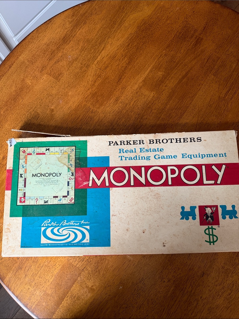 Vintage Parker Brothers Monopoly Classic Board Game from 1961 - White & Red Box